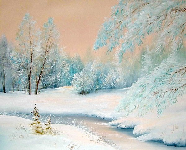 зимний пейзаж - природа, зима, лес, пейзаж - оригинал