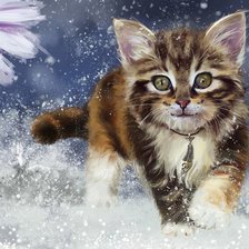 Схема вышивки «полосатый кот»