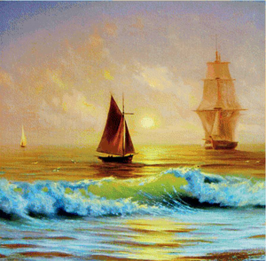 Яхты в море - предпросмотр