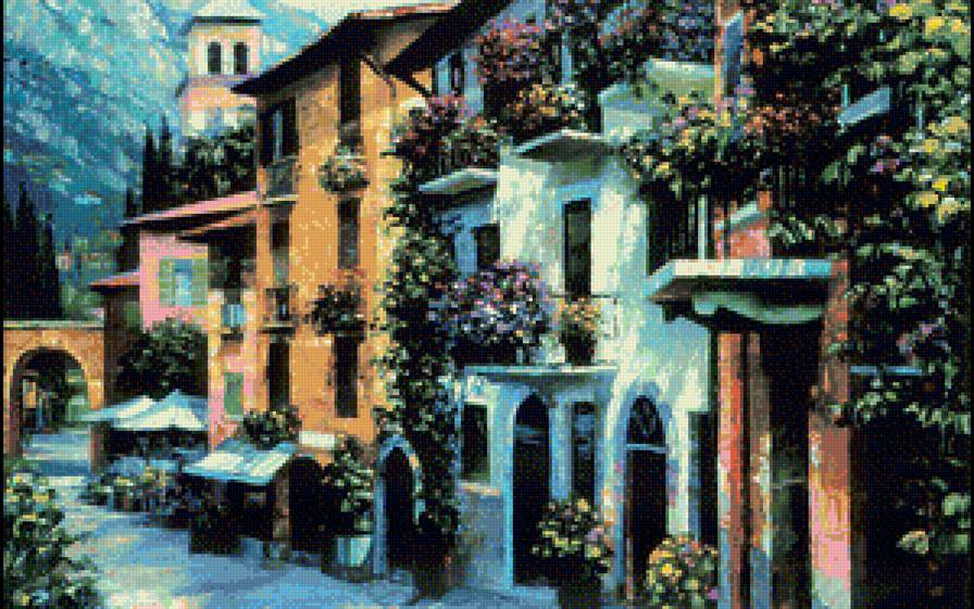 улочка - городок, балкон, улочка - предпросмотр