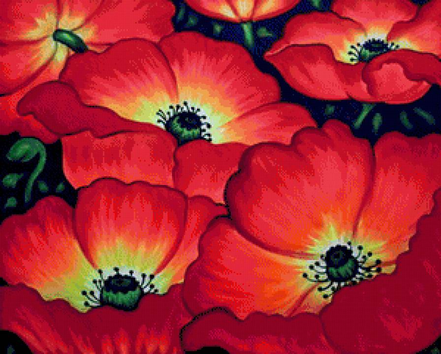 Подушка - маки, цветок, цветы - предпросмотр