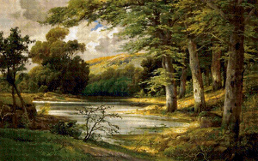 Пейзаж - вышивка крестом - предпросмотр