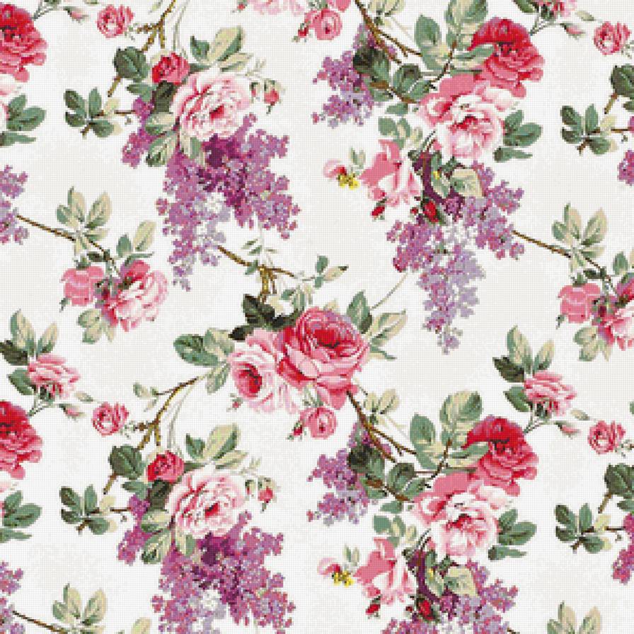 старинный рисунок - подушка, цветы - предпросмотр