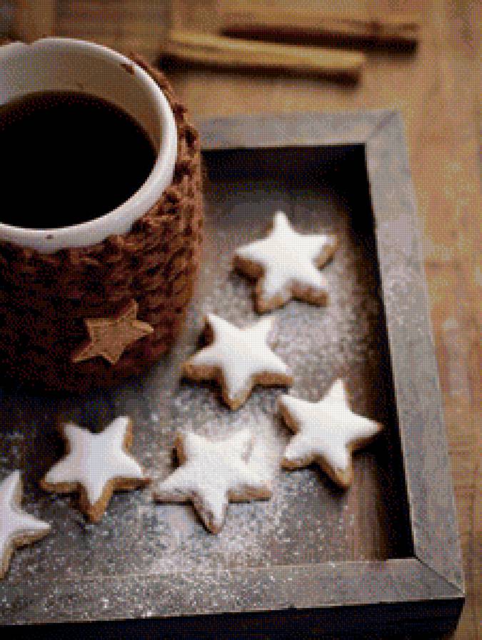 Зимнее тепло - кофе, печенье - предпросмотр