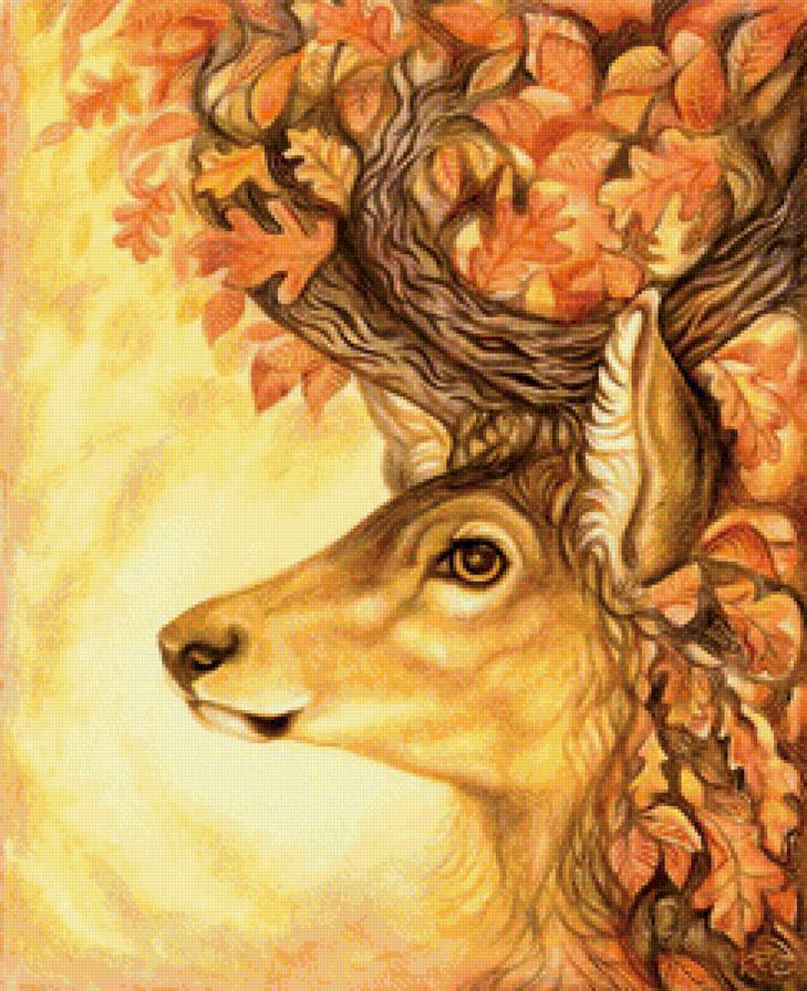 Олень - олень, осень, листва - предпросмотр