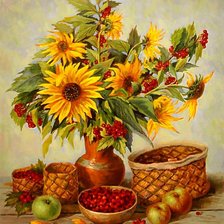 Схема вышивки «подсолнух»