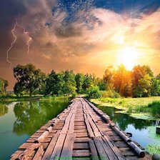 Схема вышивки «Мост в непогоду»