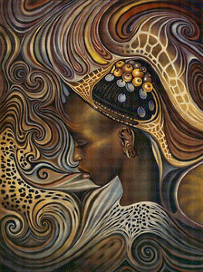 Африка - африканка, негритянка, женщина, девушка - предпросмотр