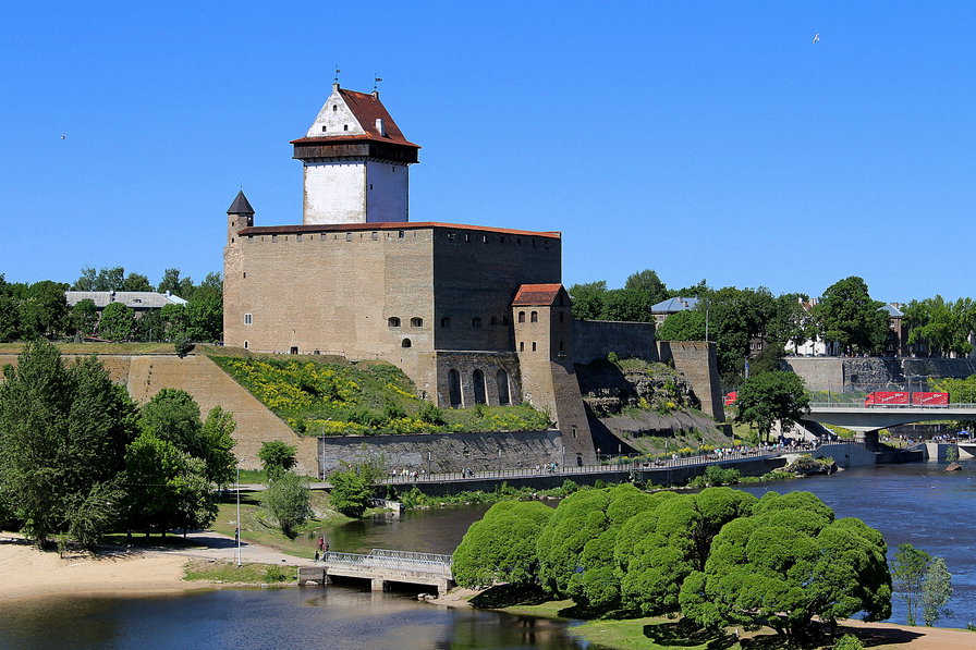 Нарвский замок - схема вышивки, город, эстония, нарва, замок - оригинал