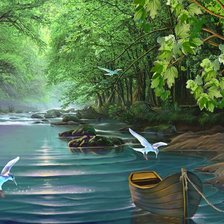 Схема вышивки «сказочный пейзаж»