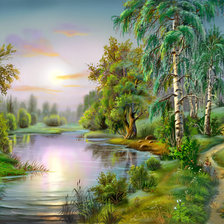 Схема вышивки «сказочный пейзаж»