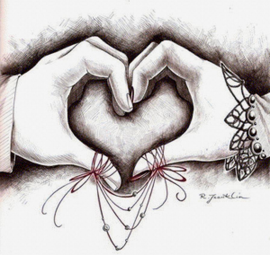 Красная нить любви - руки, красная нить, любовь - предпросмотр