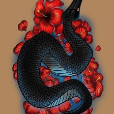 Оригинал схемы вышивки «Черная змея» (№1160305)