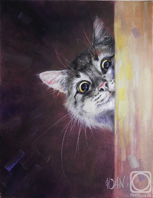 Любопытный котик (Юлия Неприятель) - кот, котик, юлия неприятель - оригинал