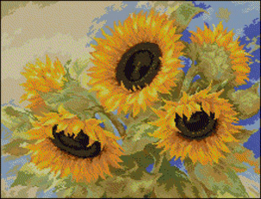 Подсолнухи - лето, подсолнухи - предпросмотр