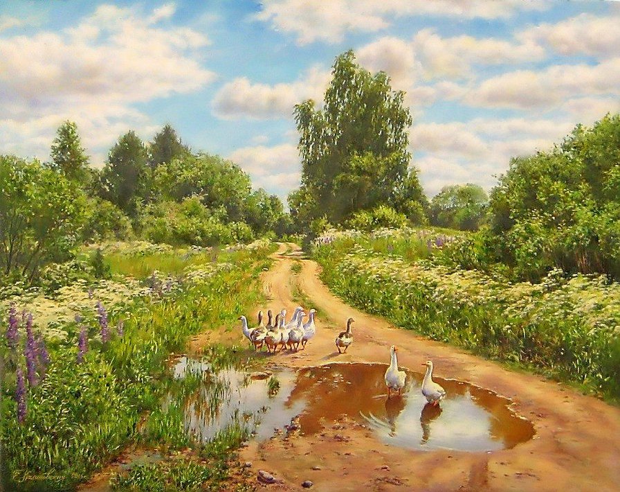 гуси - птицы, природа, животные - оригинал