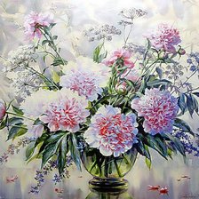 Схема вышивки «пионы»