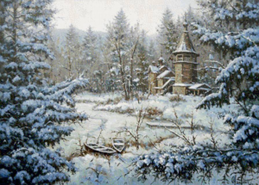 зимний пейзаж - лес, зима, пейзаж - предпросмотр