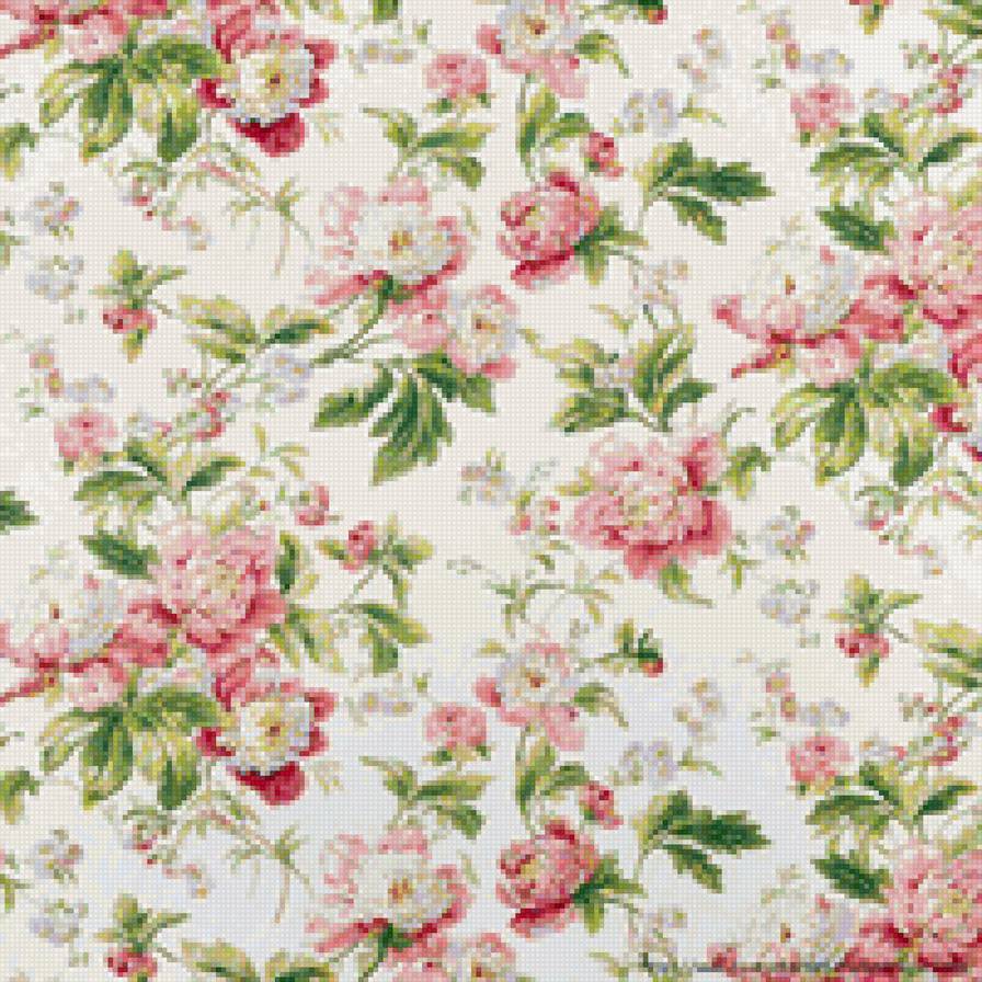 старинный рисунок - подушка, цветы - предпросмотр