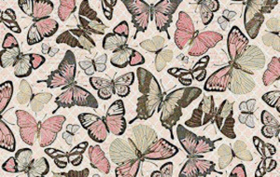 бабочки - подушка, орнамент - предпросмотр