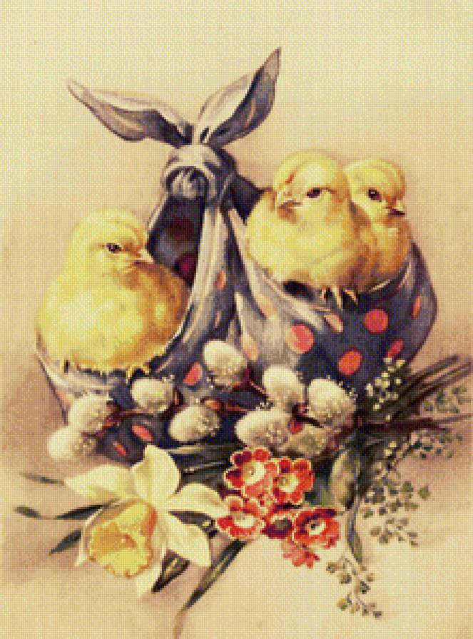 старинная пасхальная открытка - предпросмотр