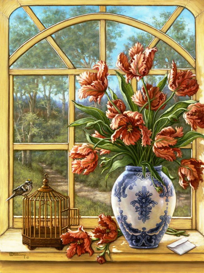 тюльпаны на окне - оригинал