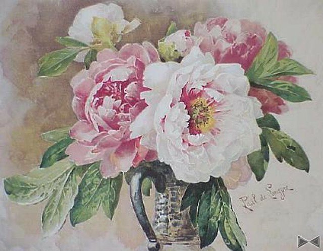 винтажные пионы - оригинал