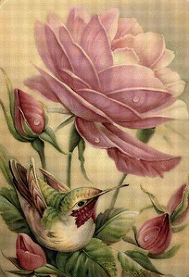 птичка - птицы, природа, цветы - предпросмотр