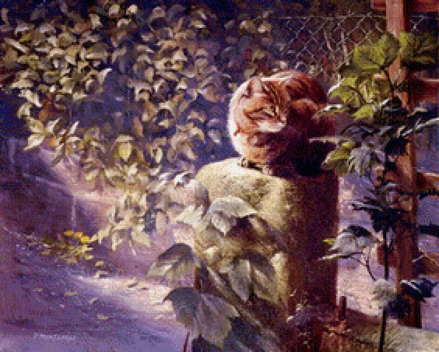 кот на заборе - кошки - предпросмотр