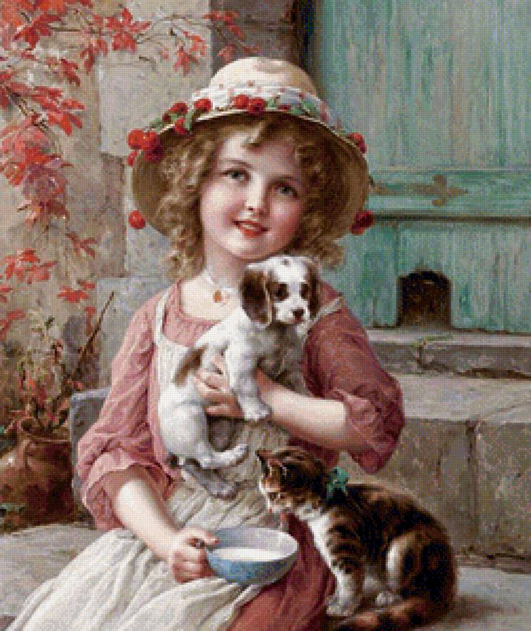 друзья - картина, кошки, люди - предпросмотр