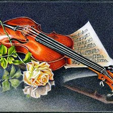 Оригинал схемы вышивки «музыка и цветы» (№1166805)