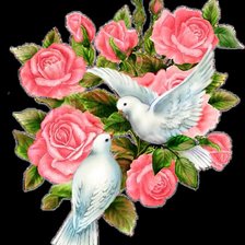 Схема вышивки «голубки»