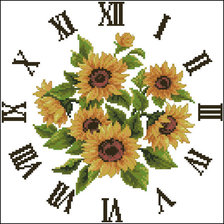 Схема вышивки «часы с подсолнухами»