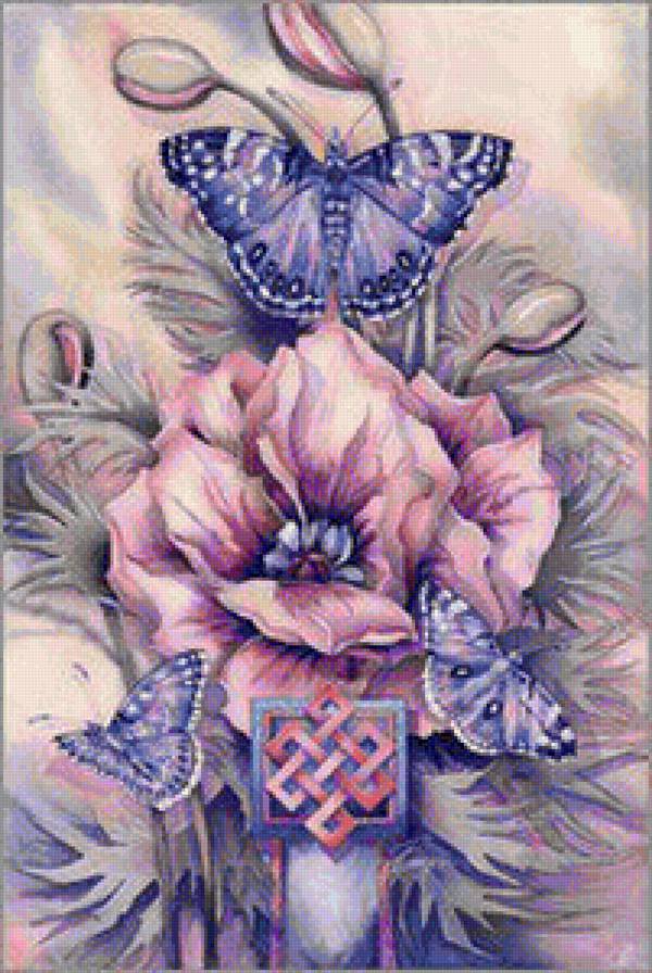 букет с бабочкой - бабочка, цветы, букет - предпросмотр