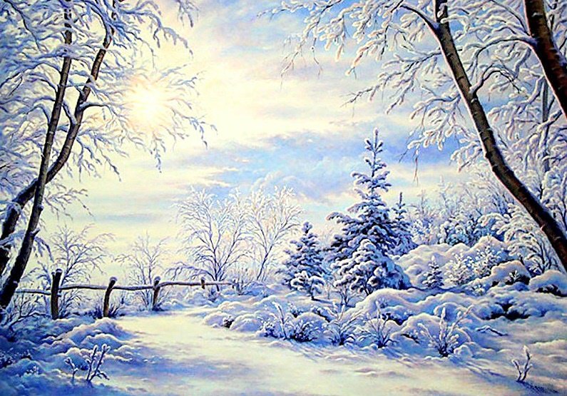 мороз и солнце - пейзаж, зима, лес, снег - оригинал