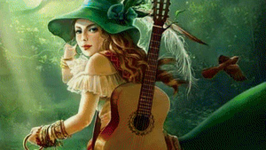 весна с гитарой - девушка - предпросмотр