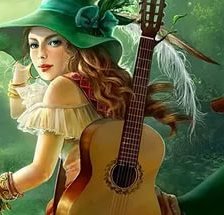 Схема вышивки «весна с гитарой»