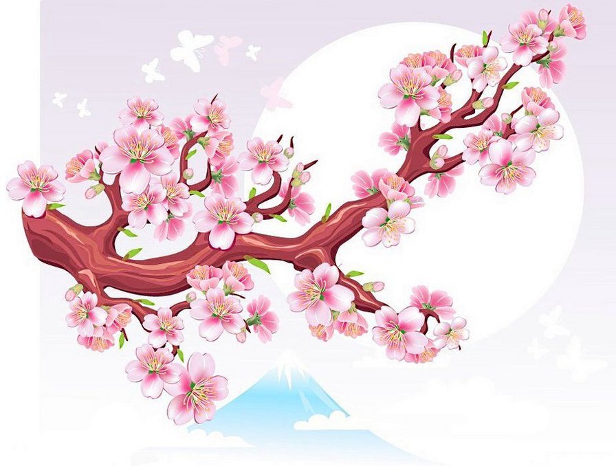 Японская вишня - япония, цветы, восток - оригинал