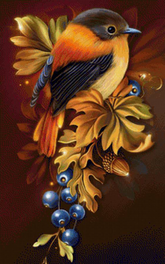 Птичка на ветке - мир животных - предпросмотр