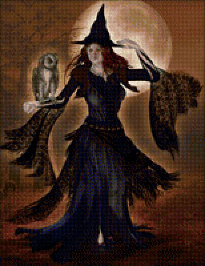 Ведьма  с совой - ведьма - предпросмотр