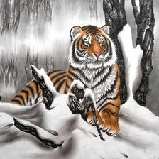 Схема вышивки «тигр»