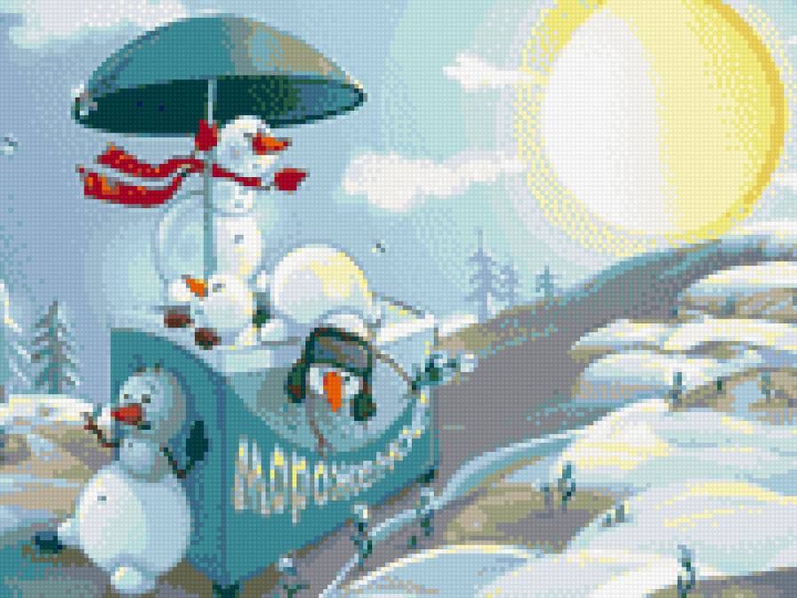 первые подснежники - мороженое, подснежники, снеговики - предпросмотр