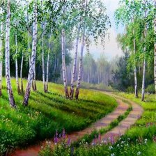 Схема вышивки «Берёзы»