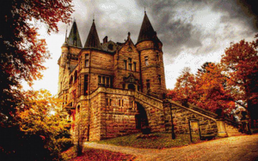 Замок в Швеции - небо, гроза, осень, архитектура, замок - предпросмотр