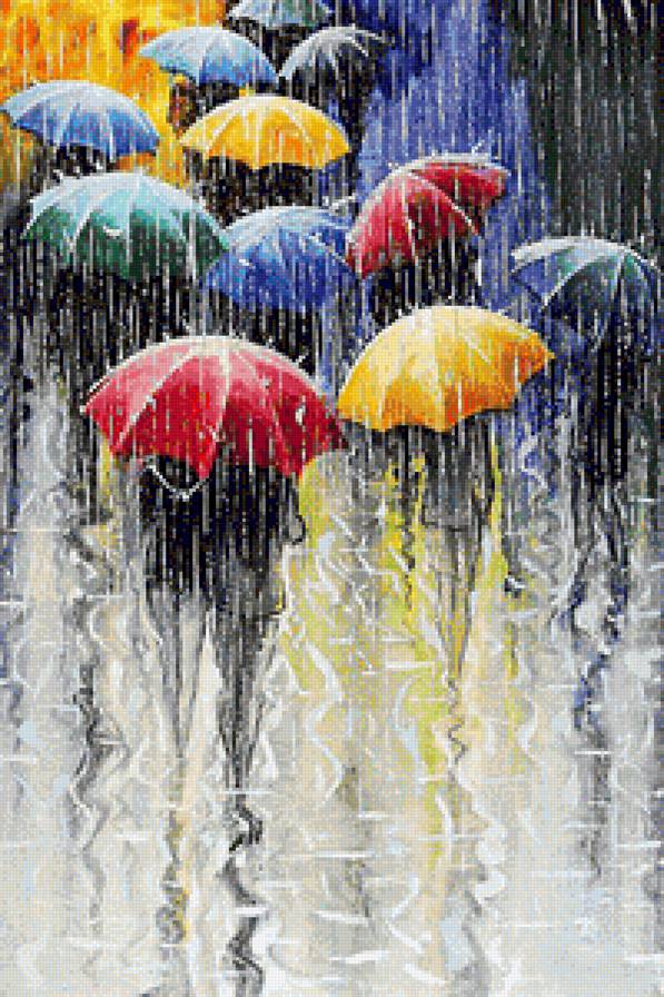 "Ты, я, мой зонтик ..." - зонтики, дождь, зонтик, пара, пейзаж, город, мужчина, женщина, зонт - предпросмотр