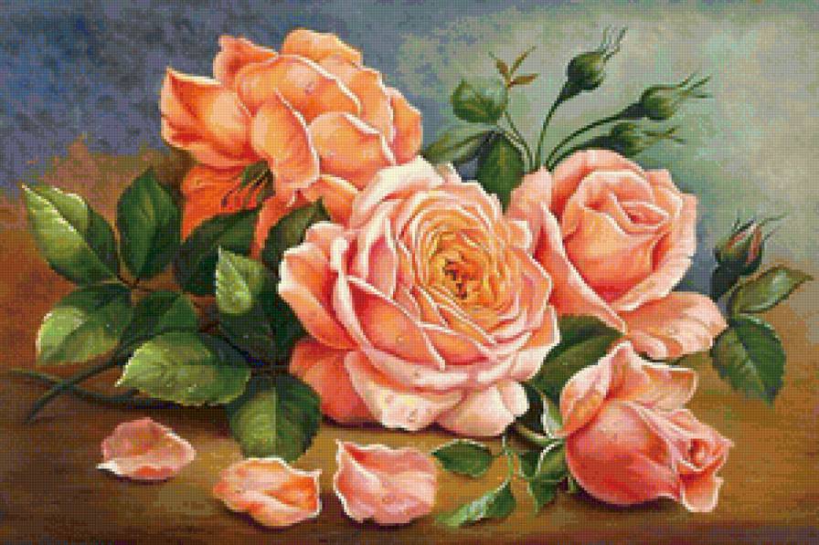 "как хороши,как свежи были розы..." - розовые цветы, букет, капли, роза, капля, роса, розы - предпросмотр