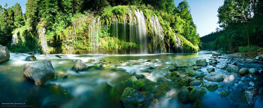водопад - горы, речка, пейзаж, природа, лето - оригинал