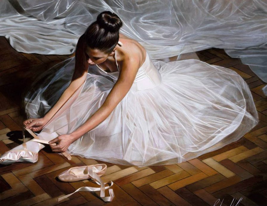 Балерина в белом... - балерина - оригинал