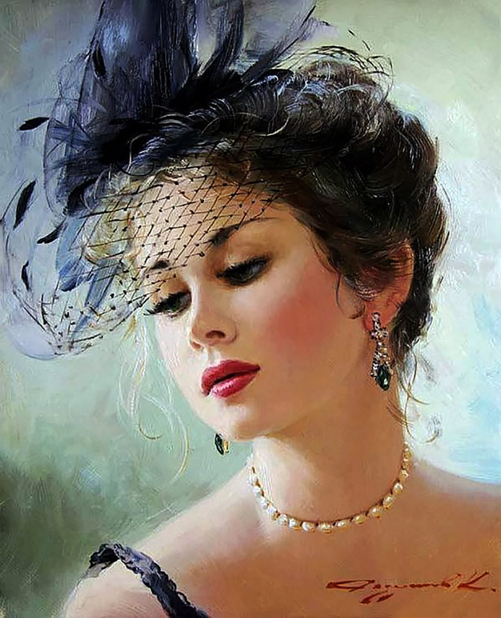 дама (художник Константин Разумов) - к разумов, дама - оригинал