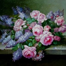 Сирень и розы